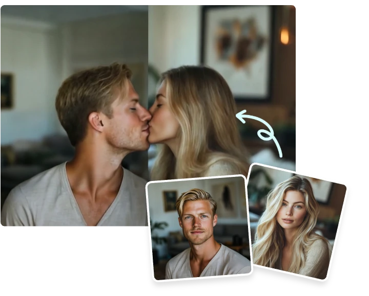 Animar imágenes en Kissing AI Videos 