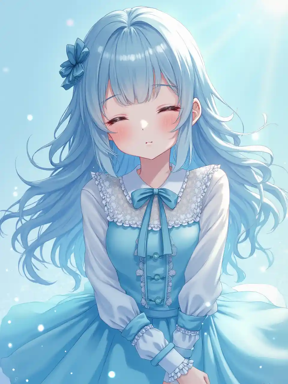 Captivating Anime Art of a Young Woman in Dress, image size:960x1280