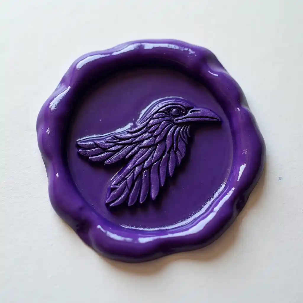 The Mysterious Purple Wax Seal Featuring A Raven the-mysterious-purple-wax-seal-featuring-a-raven