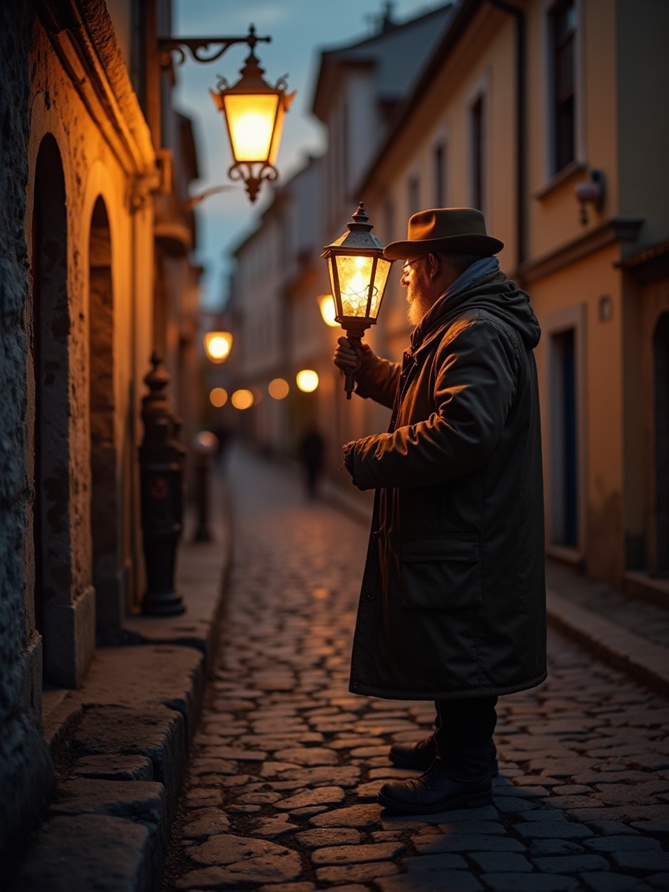 Gas Lamplighter Scene