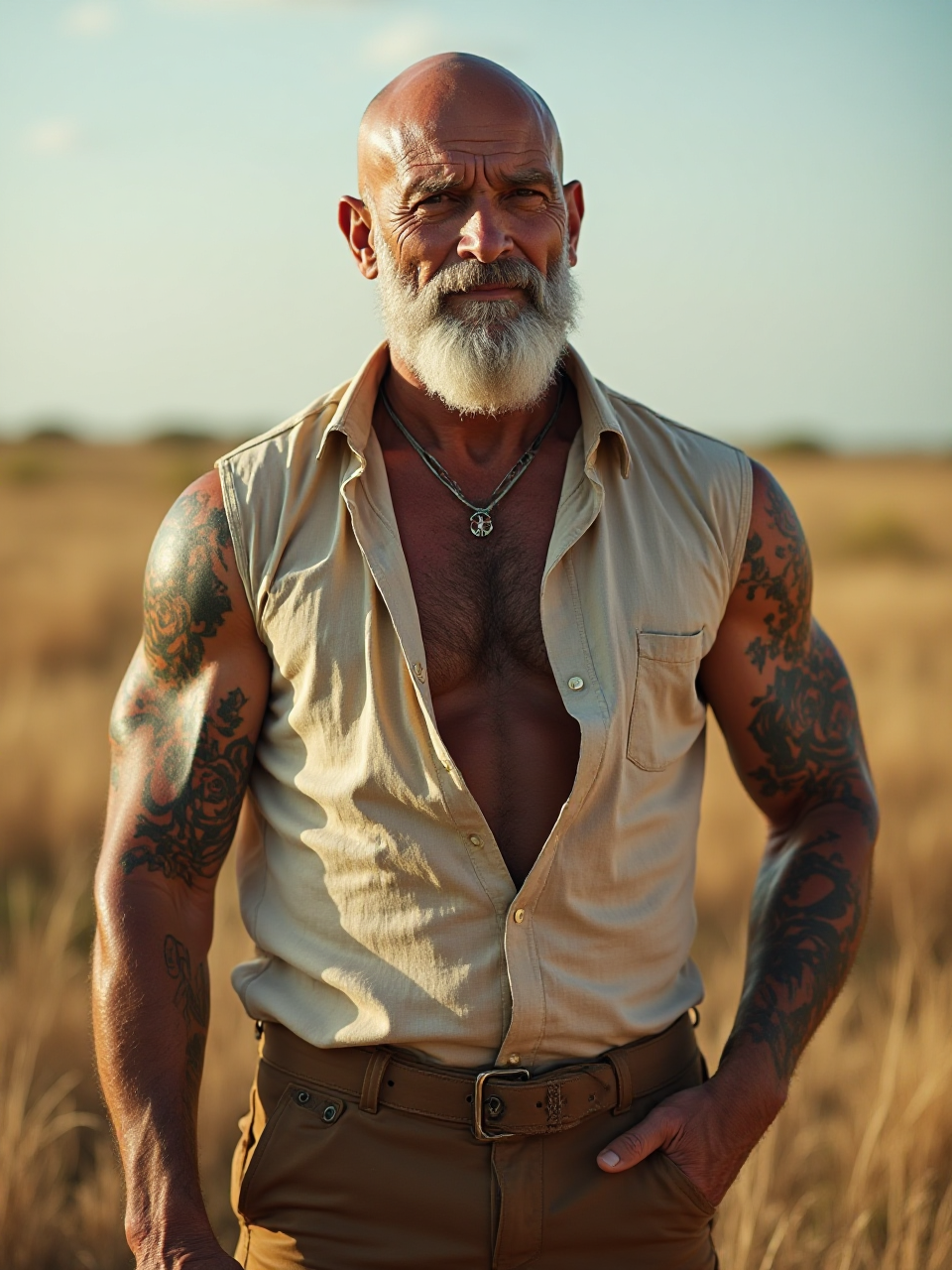 Muscular Bald Man