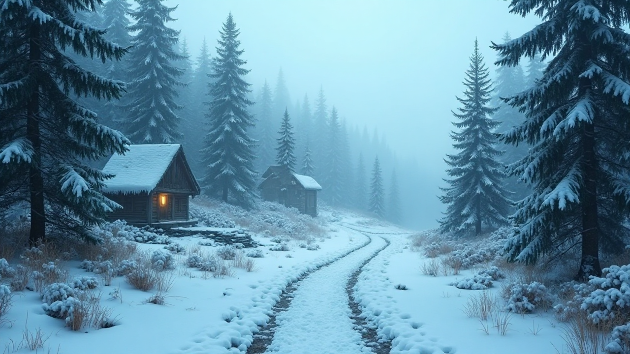 Foggy Pine Path