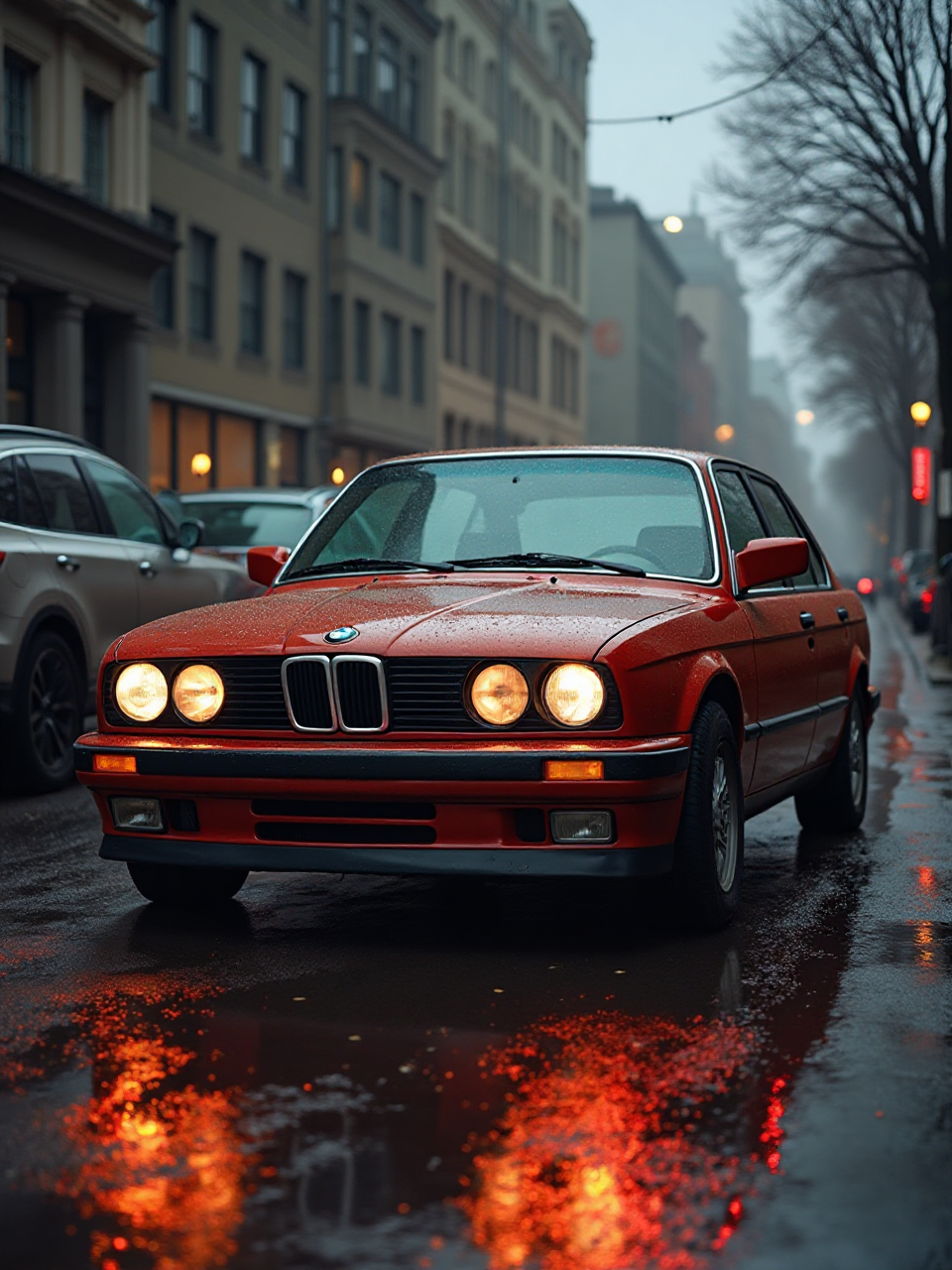 Neon Rain Car