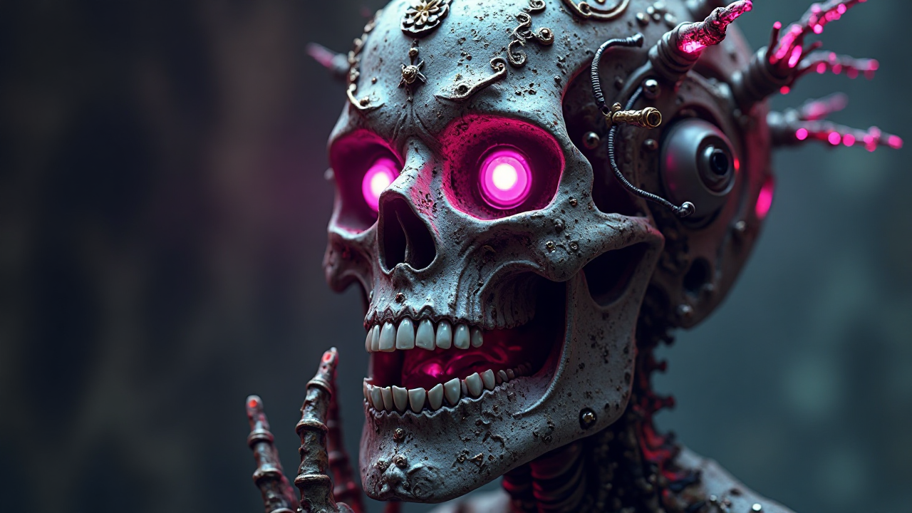 Mechanical Skull Art
