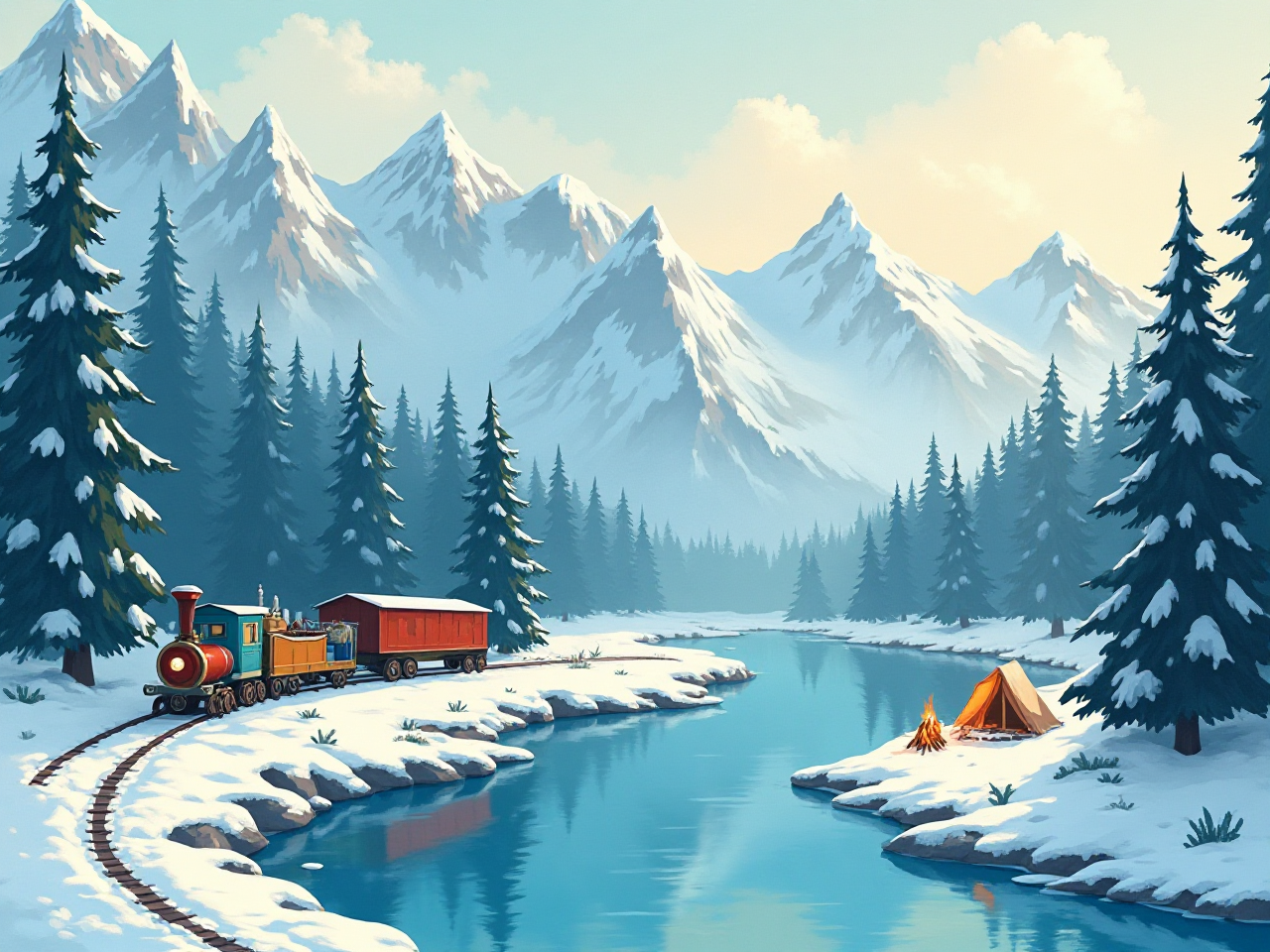 Whimsical Snow Scene