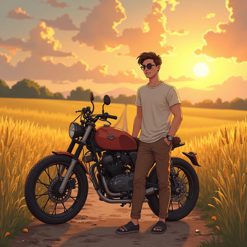 Sunset Motorcycle