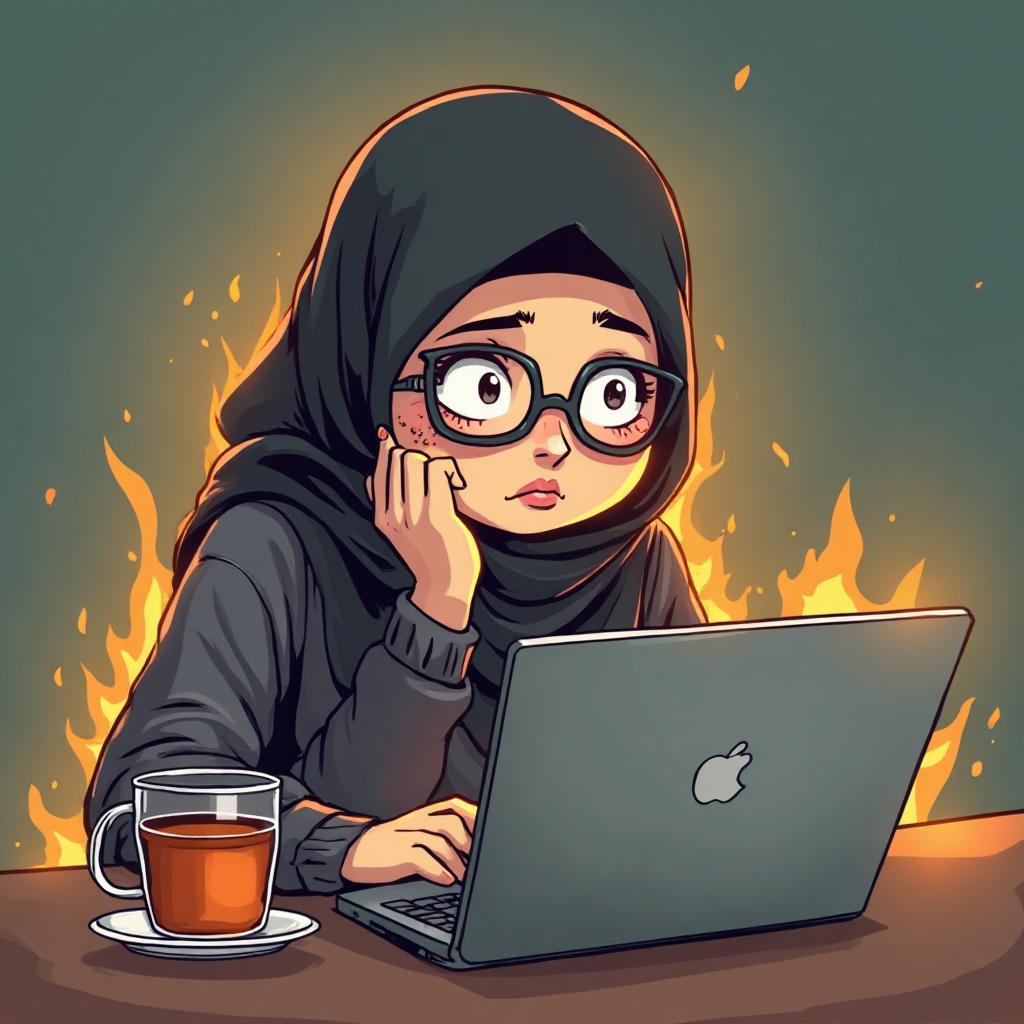 Cartoon Girl Tea