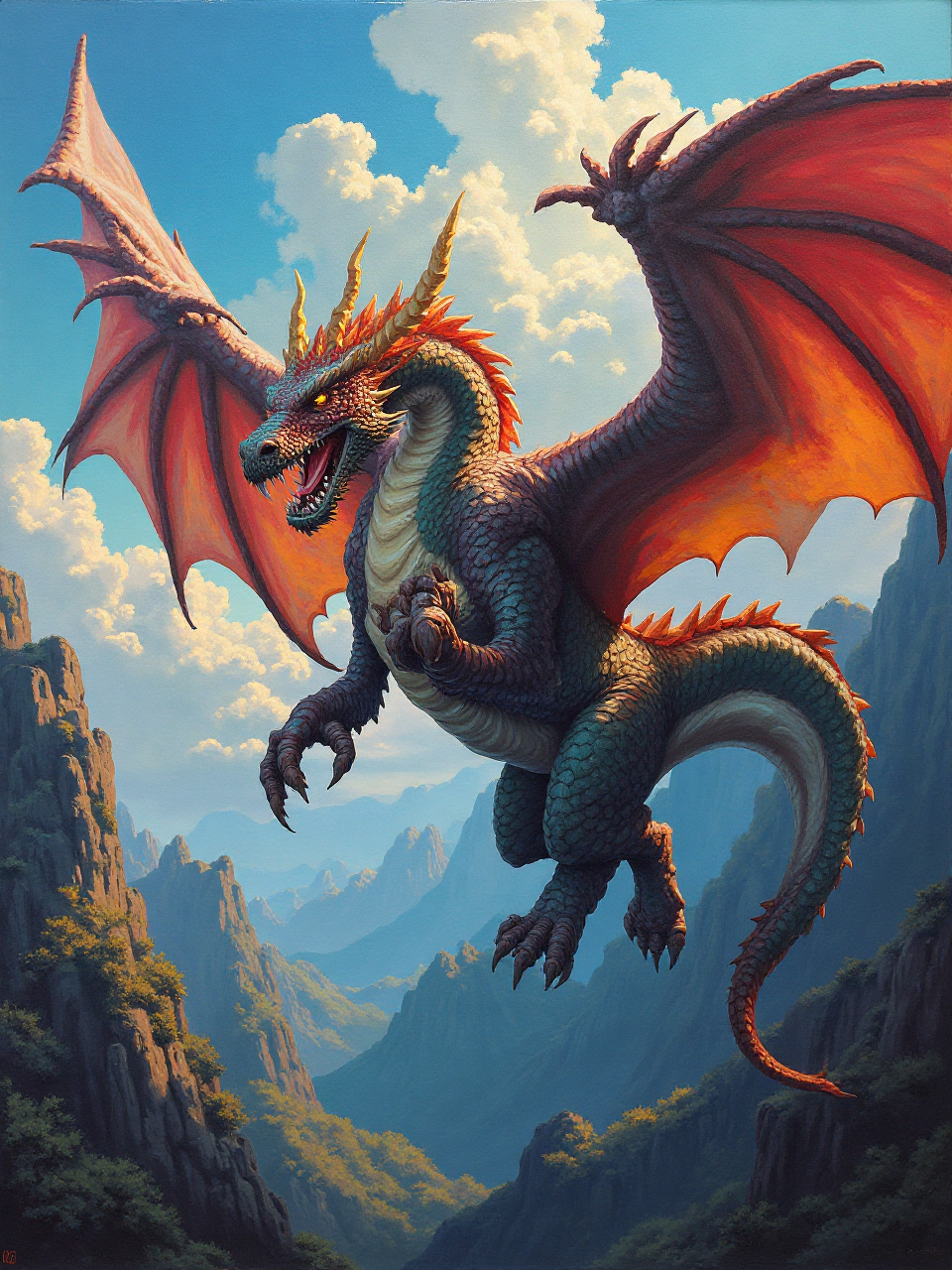 Vibrant Dragon Painting