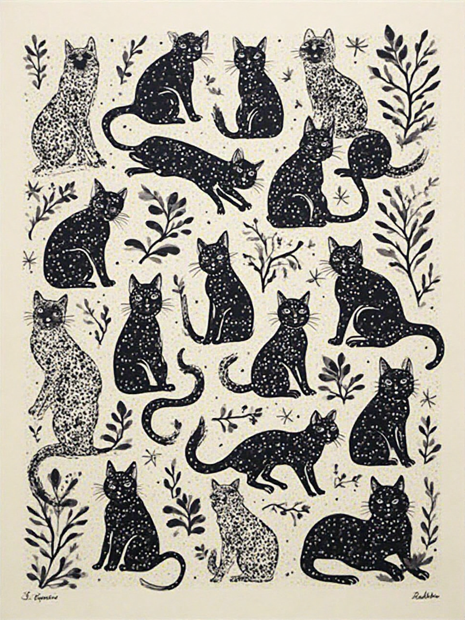 Cat Textile Design