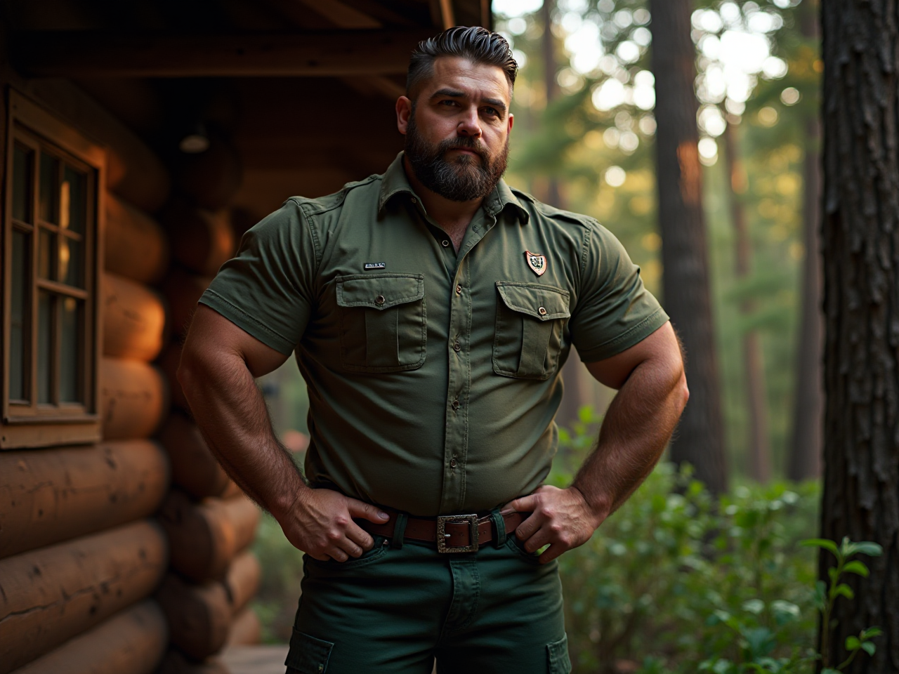 The Impressive Appearance of a Muscular Forest Ranger