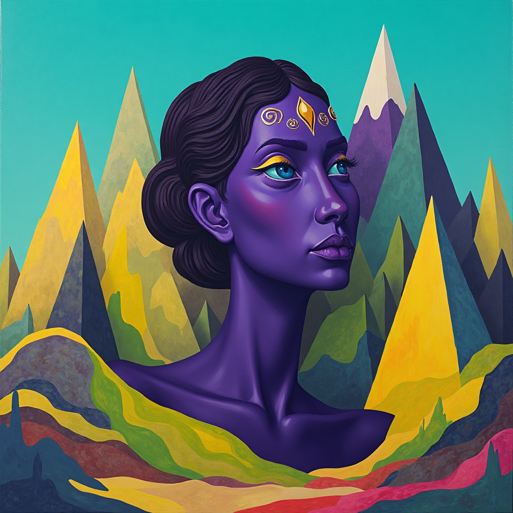 Abstract Violet Landscape