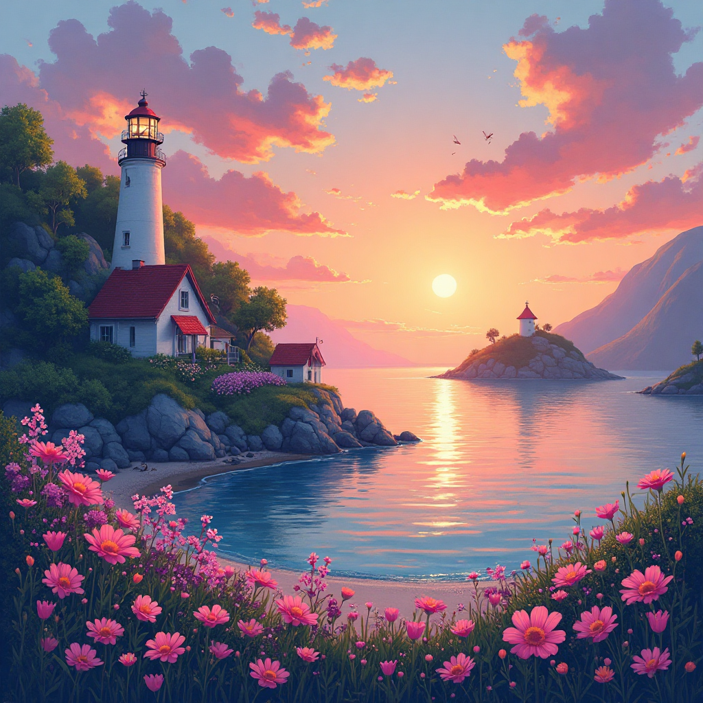 Cozy Lighthouse Illustration
