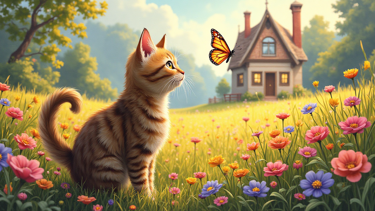 Cat and Butterfly