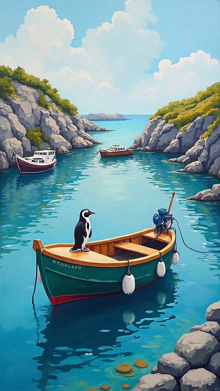 Penguin Fishing Boat