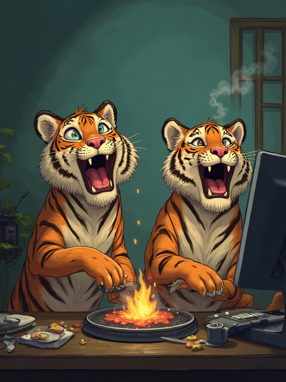 Tigers Cooking