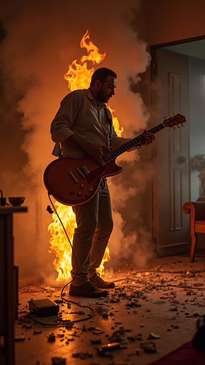 Fiery Guitar Smash