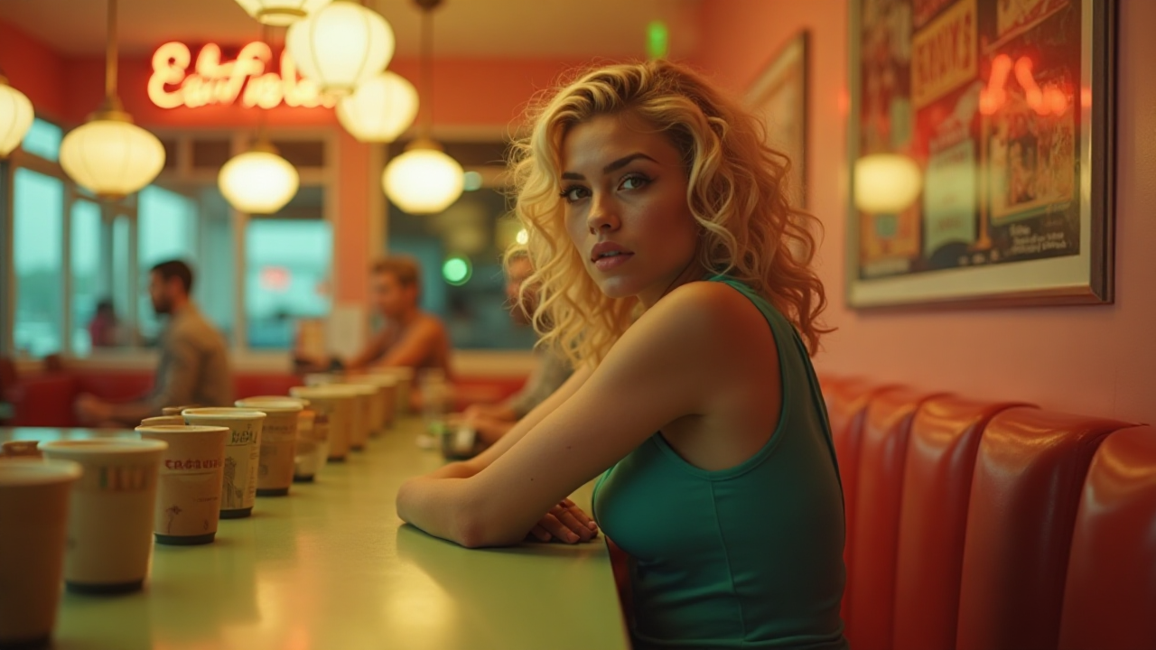 Blonde Woman Diner