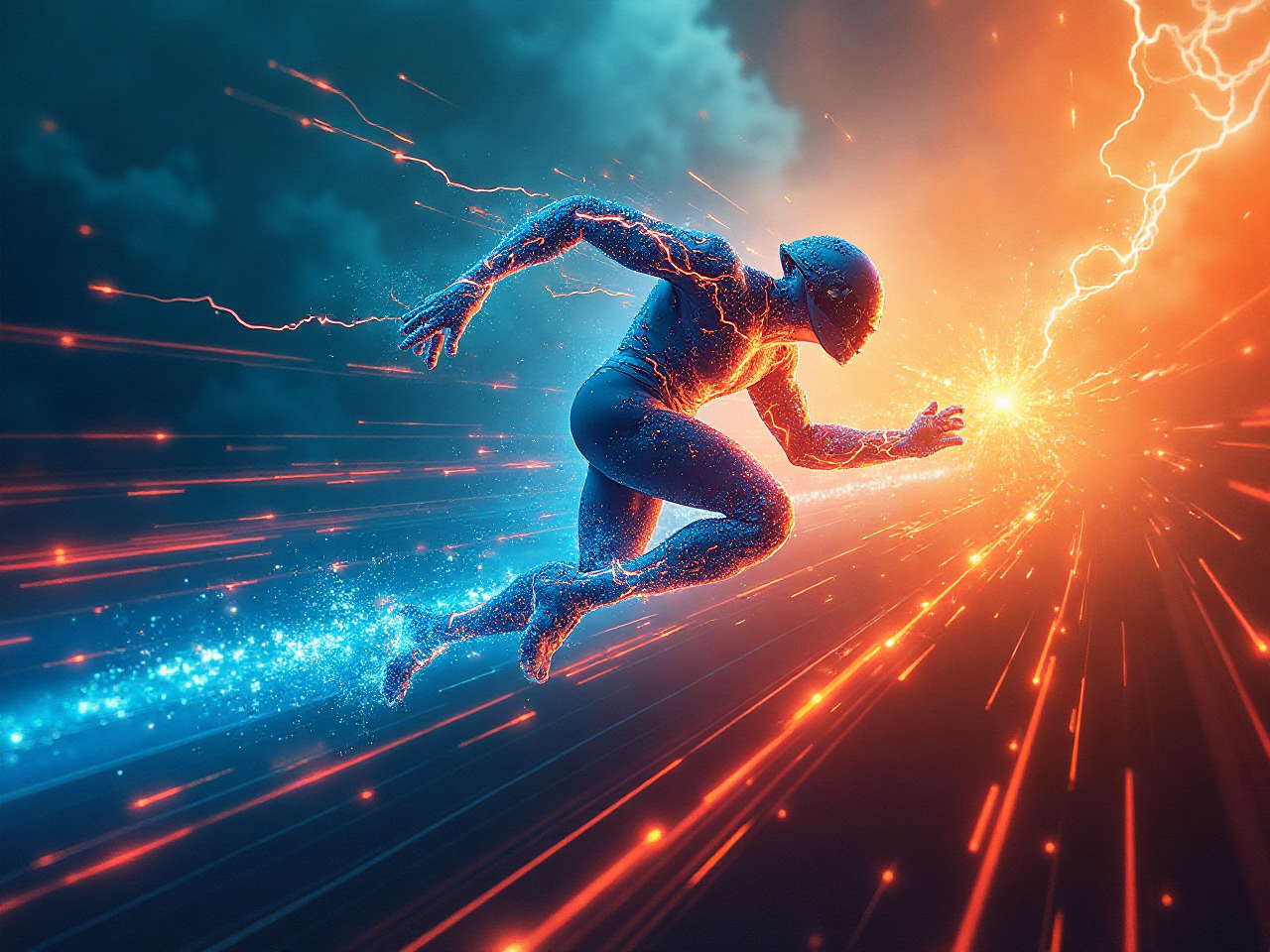 Vibrant Abstract Art Depicting Speed and Electricity Vibrant Abstract Art Depicting Speed and Electricity