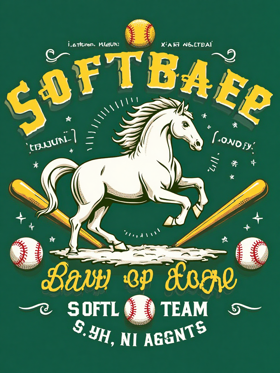 Vintage Softball Design