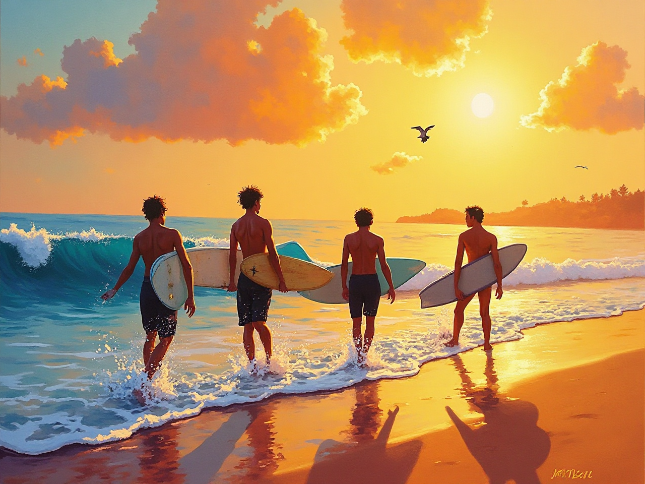 Beach Sunset Painting
