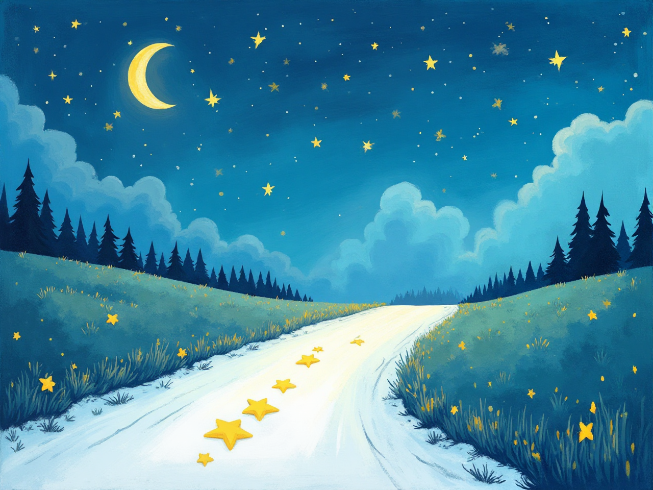 Starry Road Illustration