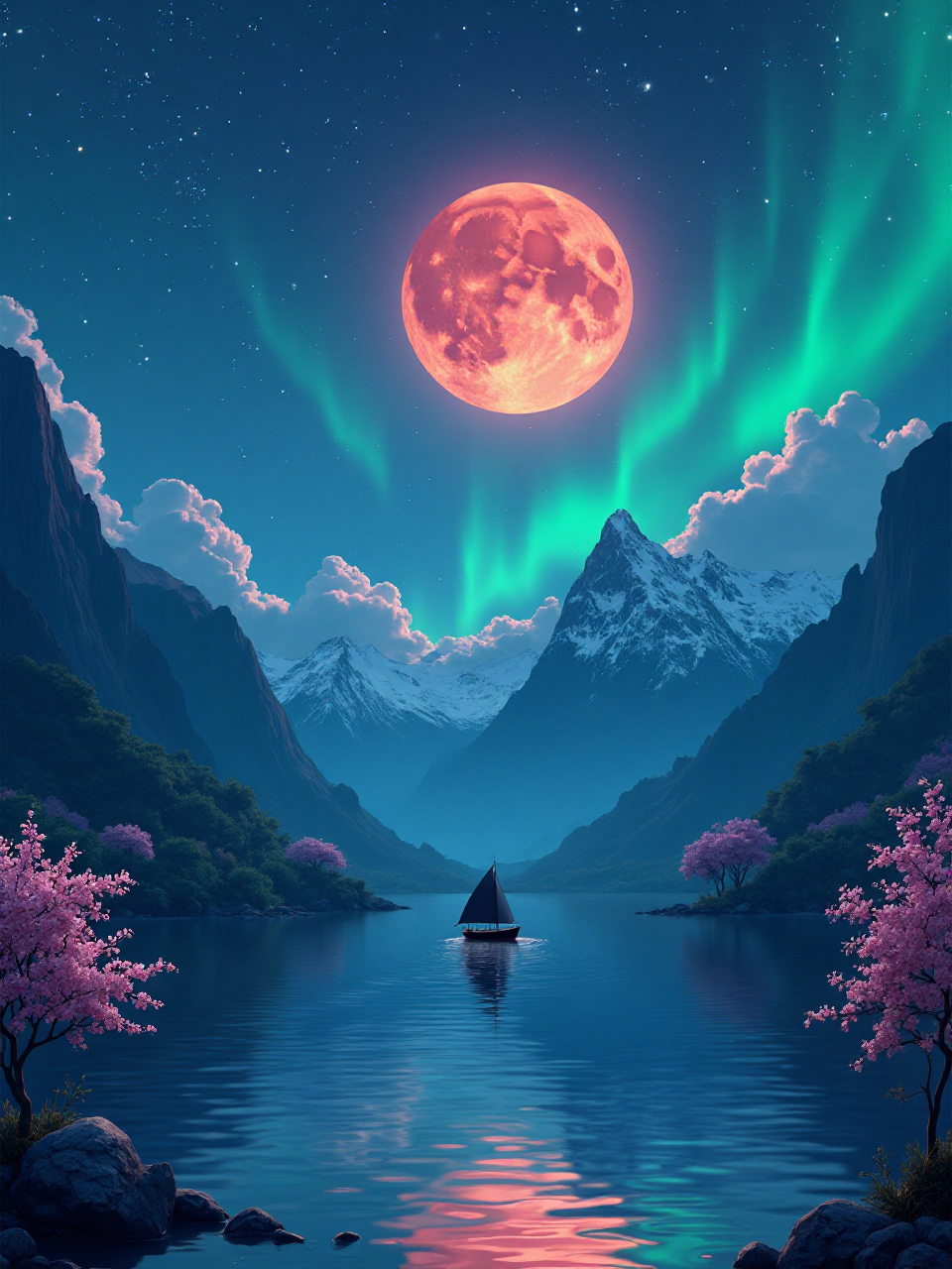 Dreamy Lake Scene