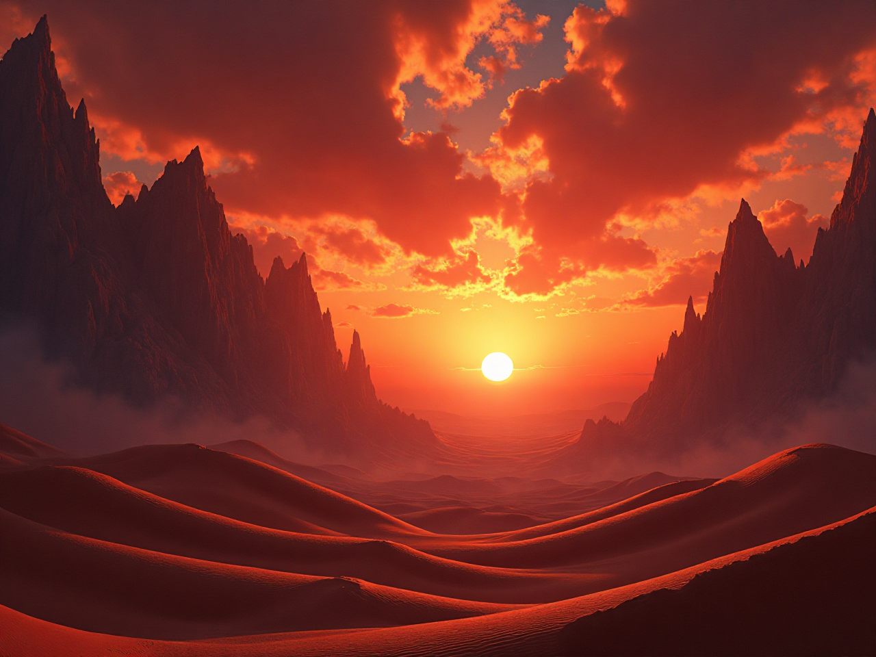 Surreal Desert Landscape