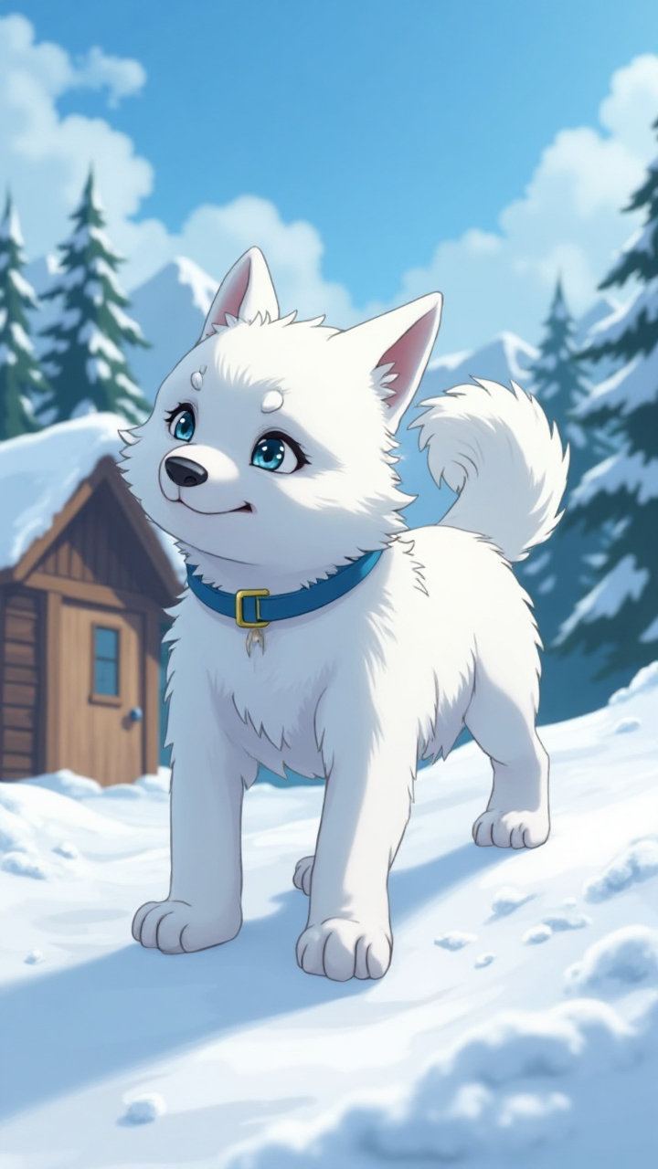 Husky Playing Snow