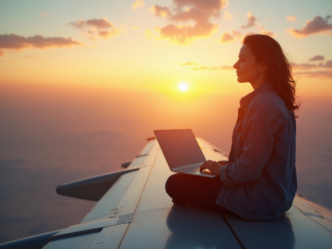 Sunset Airplane Model