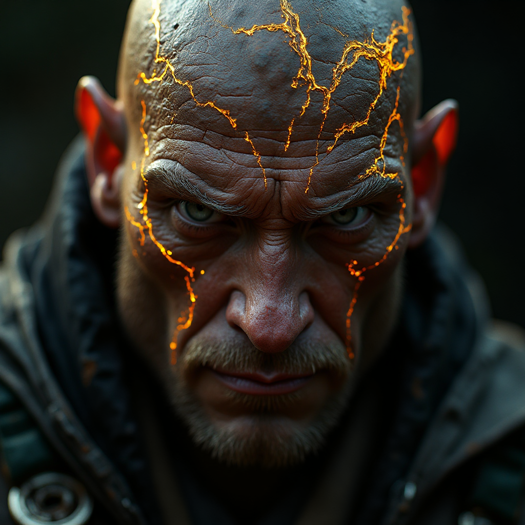 Bald Warrior Portrait