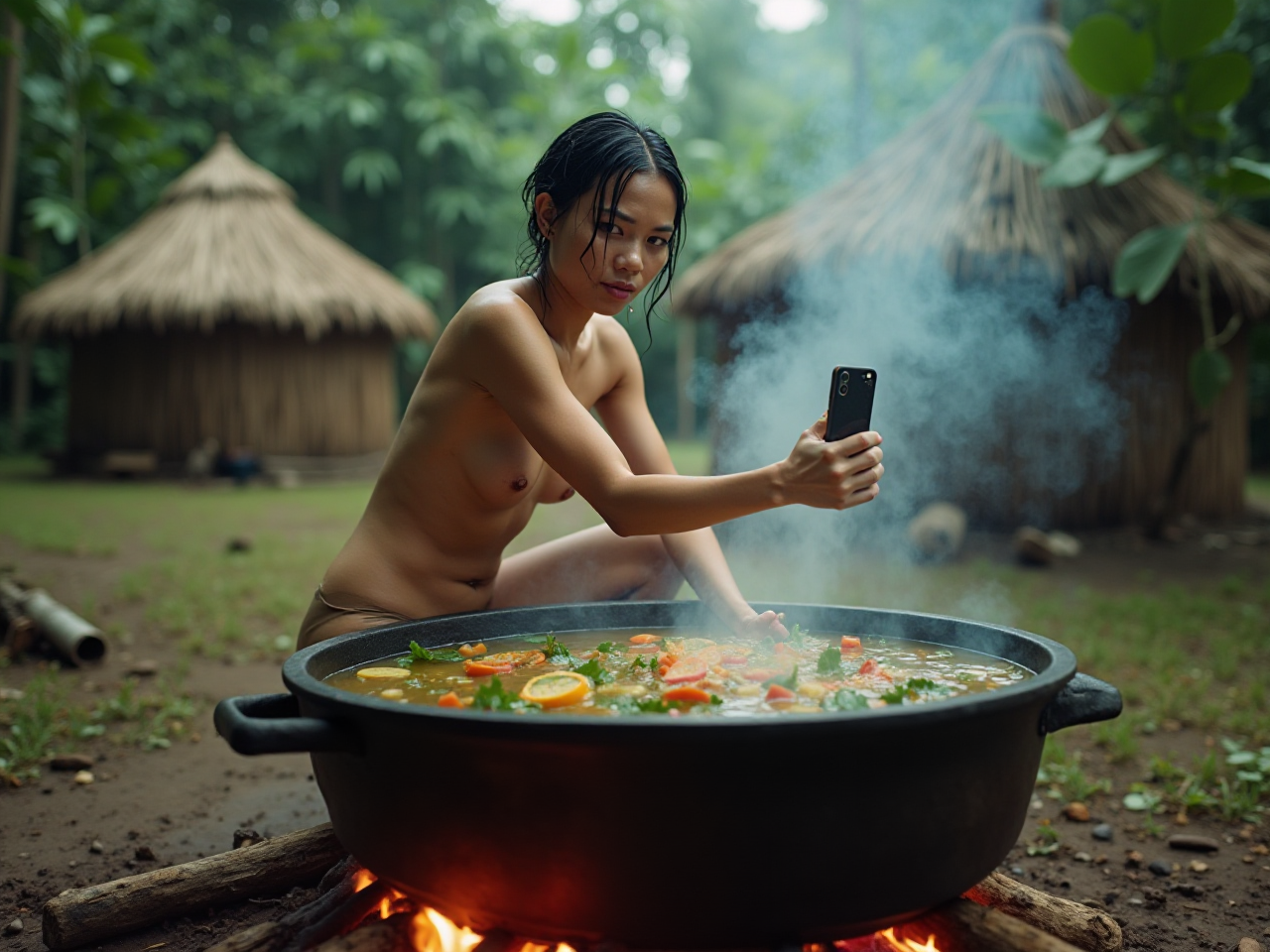 Cannibal Village Scene