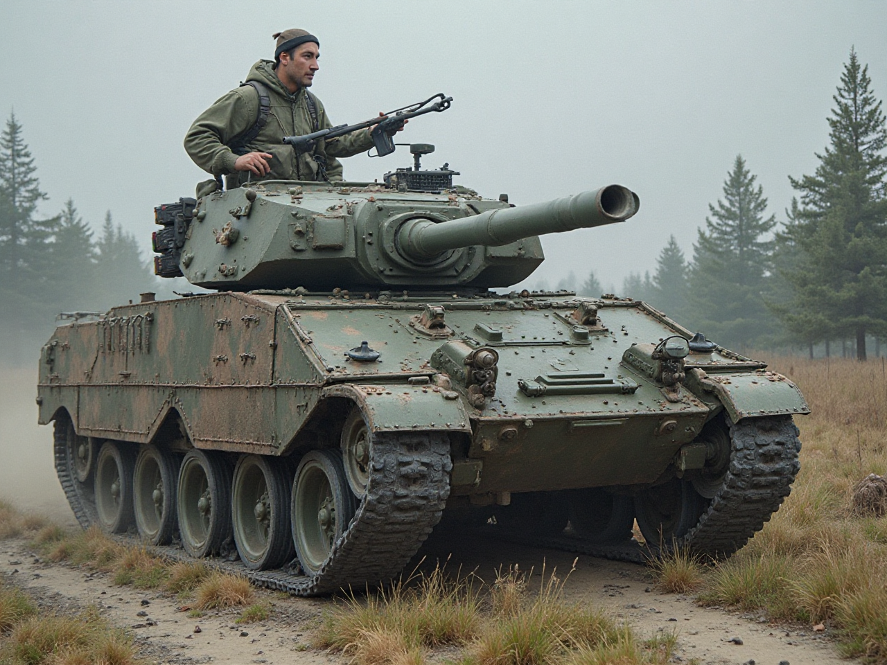 Lion and Tanks