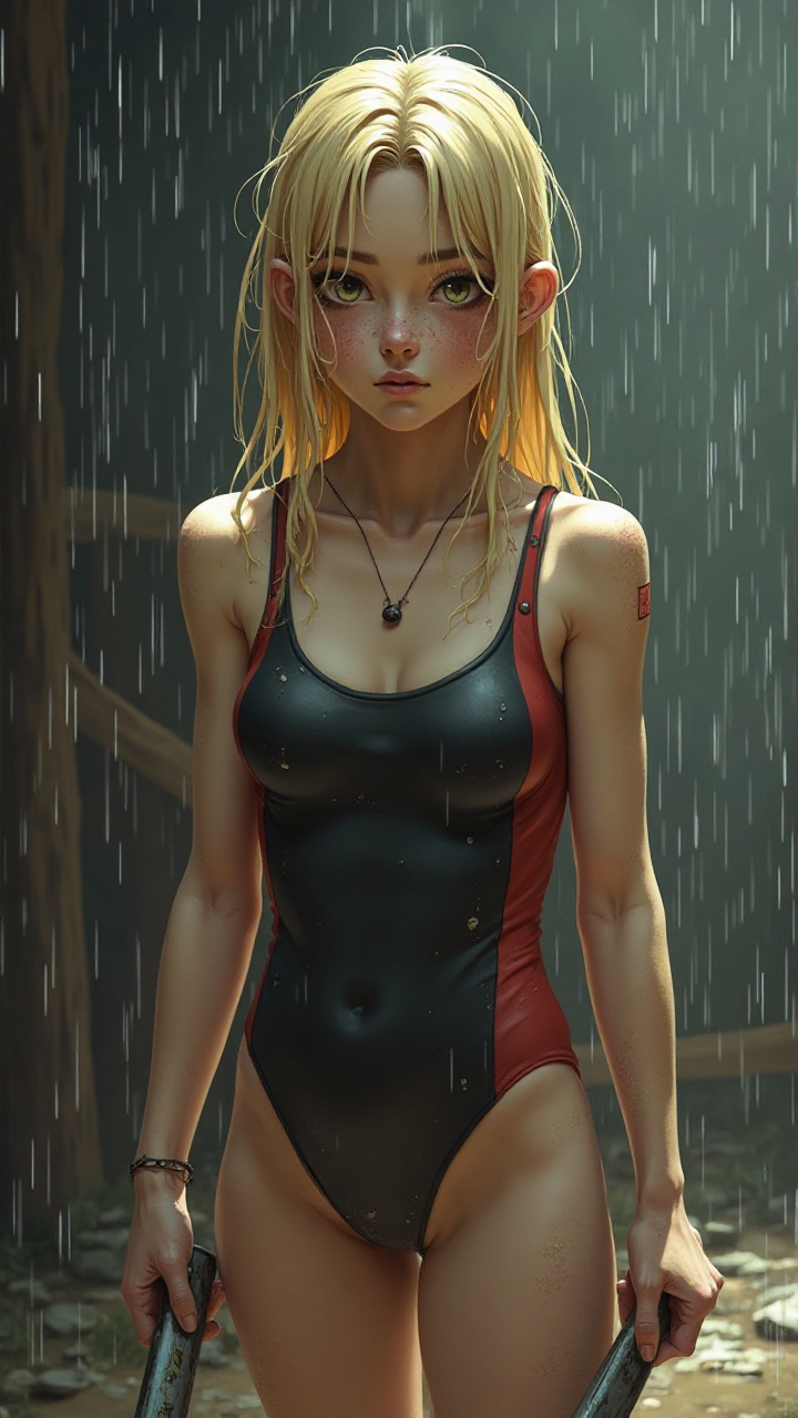 Rainy Barn Scene