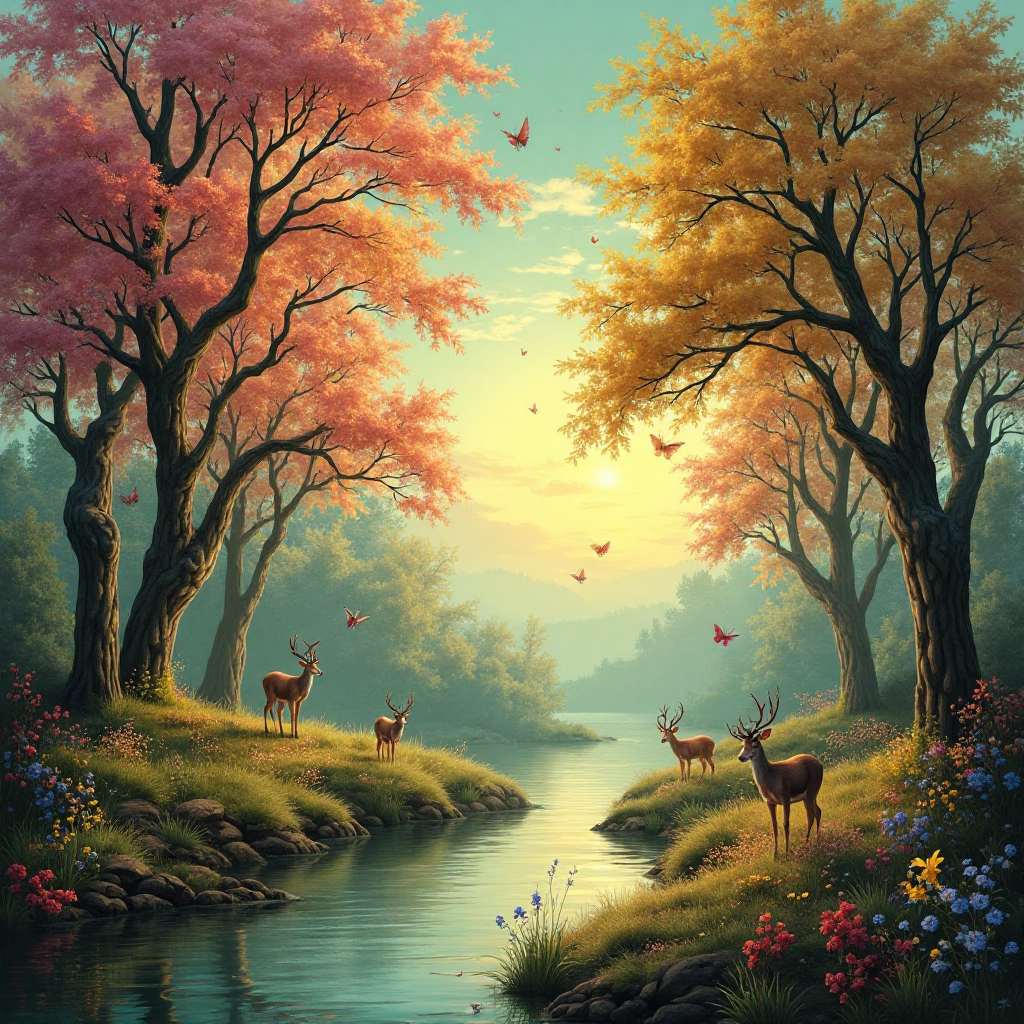 秋日神奇之美与宁静的绝美风景线