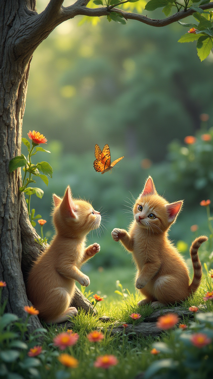 Cat and Butterfly