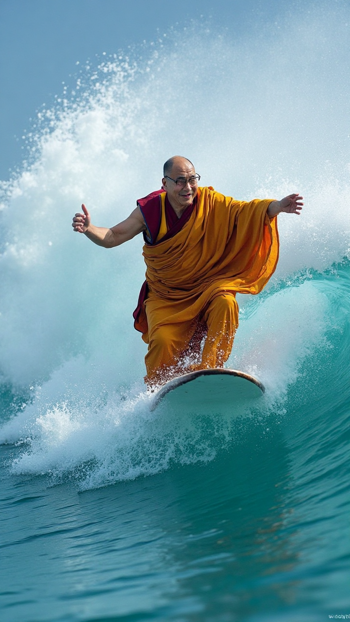 Dalai Lama Surfing