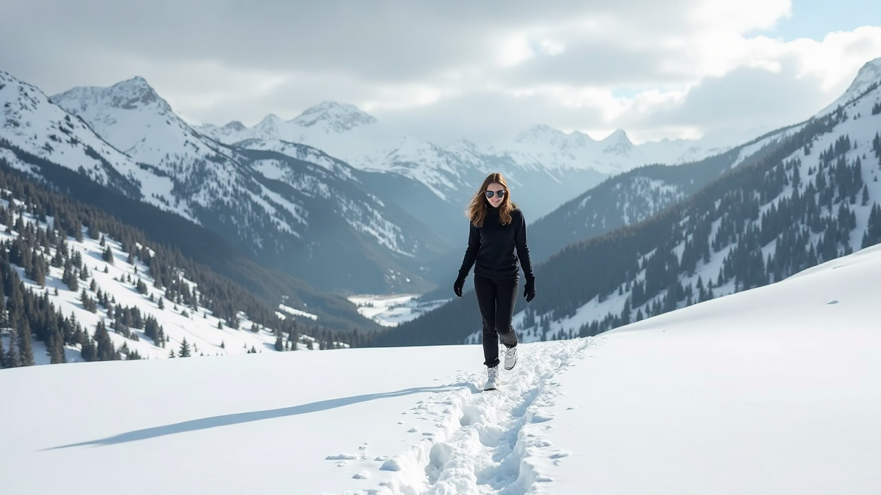 Snowy Mountain Scene