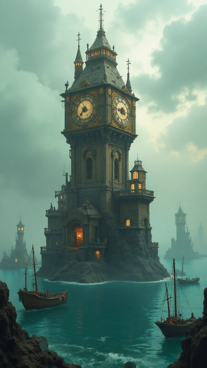 Whimsical Clocktower Art