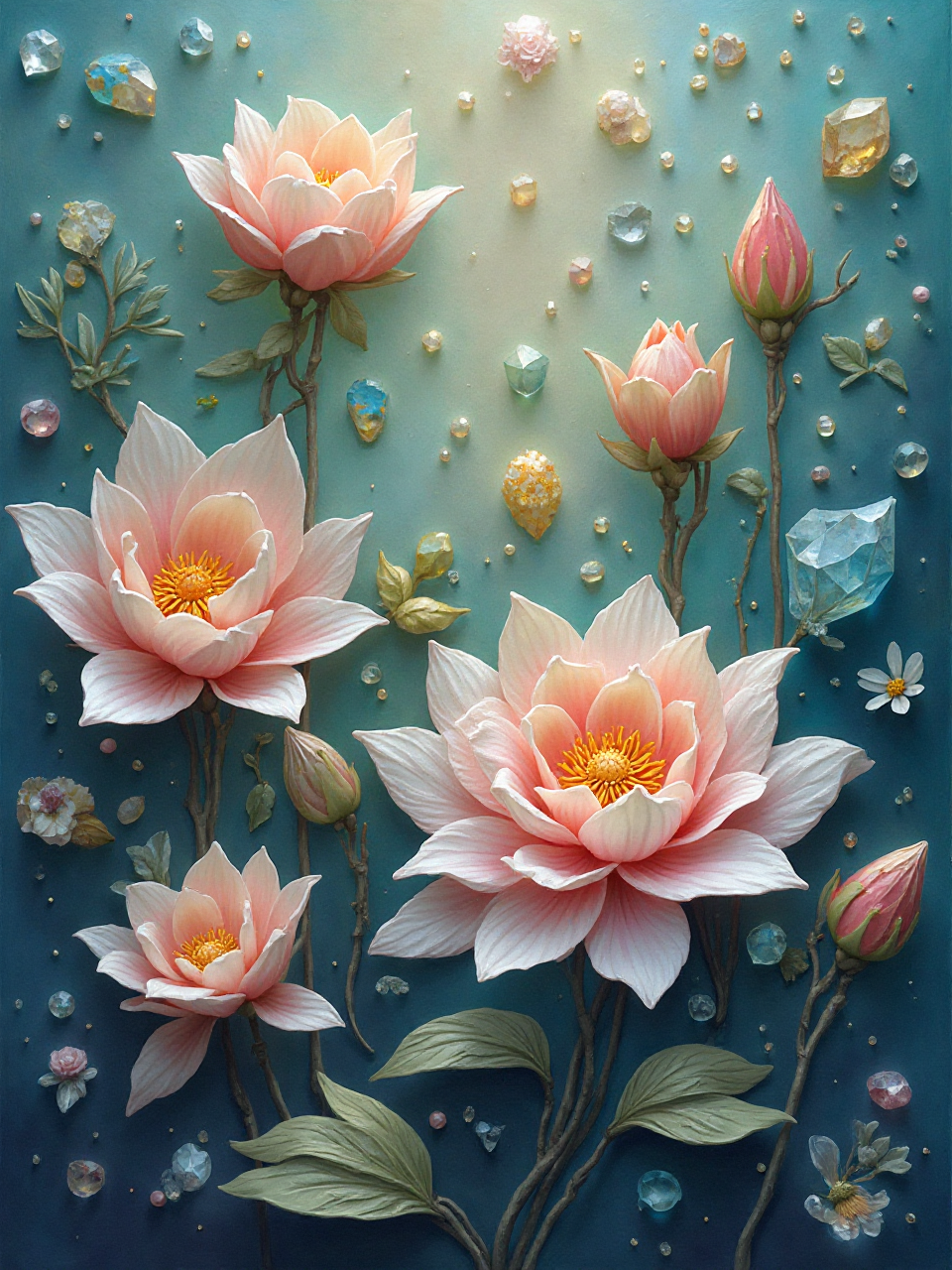 View of Creating Serene 3D Acrylic Paintings with Intricate Details